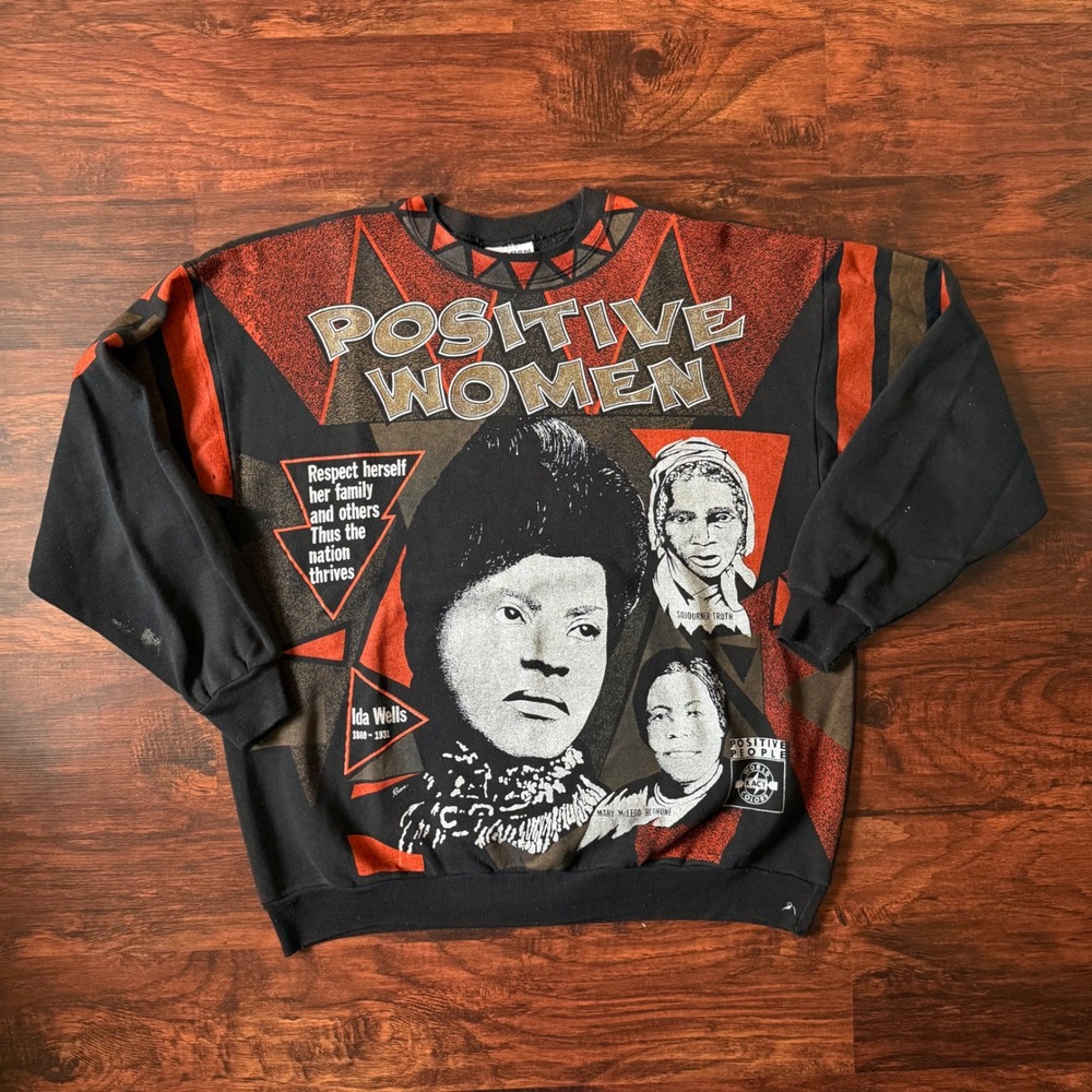 Vintage Kacy World Colors Positive Women Crewneck AOP Sweatshirt X-Large 90s 80s